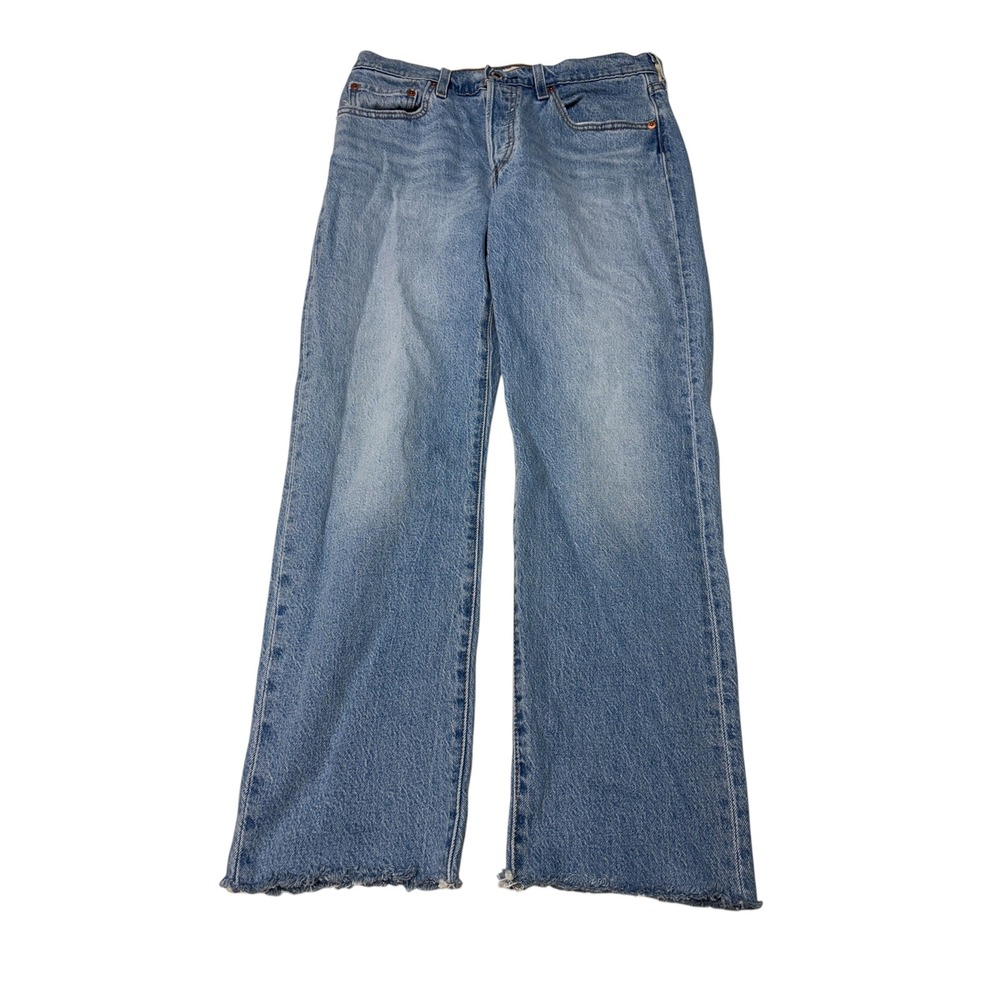 Levis 501 Original Fit Light Wash Raw Hem Jeans Womens W28 L27 Button Fly